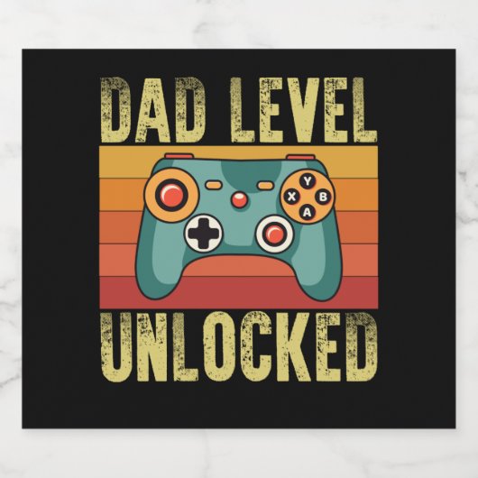 Pregnancy Announcement Dad Level Unlocked New Dad Bier Etiket (Enkel label)