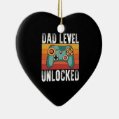 Pregnancy Announcement Dad Level Unlocked New Dad Keramisch Ornament (Rechts)