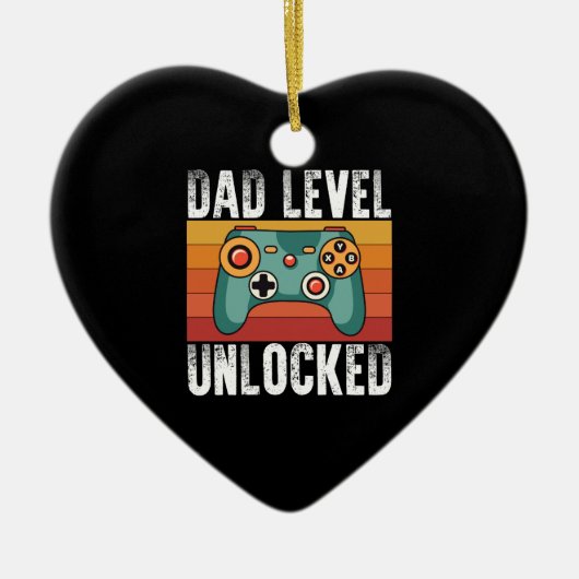 Pregnancy Announcement Dad Level Unlocked New Dad Keramisch Ornament (Voorkant)