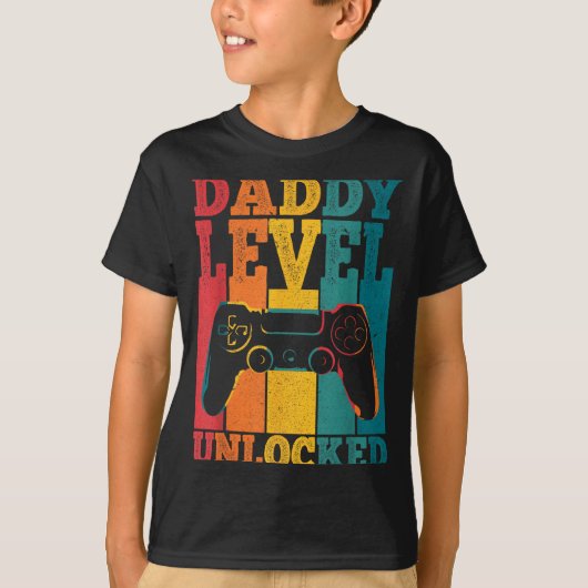 Pregnancy Announcement Dad Level Unlocked New Dadd T-shirt (Voorkant)