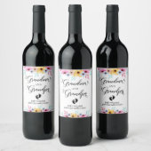 Pregnancy Announcement Floral Wine Label Wijn Etiket (Flessen)