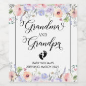 Pregnancy Announcement Floral Wine Label Wijn Etiket (Enkel label)