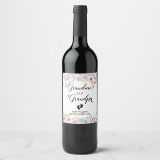 Pregnancy Announcement Floral Wine Label Wijn Etiket