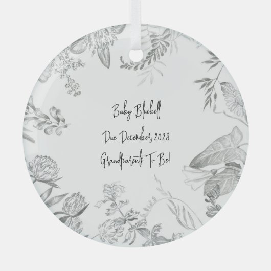 Pregnancy Announcement Grandparents Due Date Glas Ornament (Voorkant)