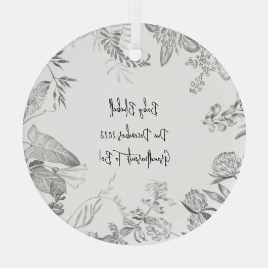 Pregnancy Announcement Grandparents Due Date Glas Ornament (Achterkant)