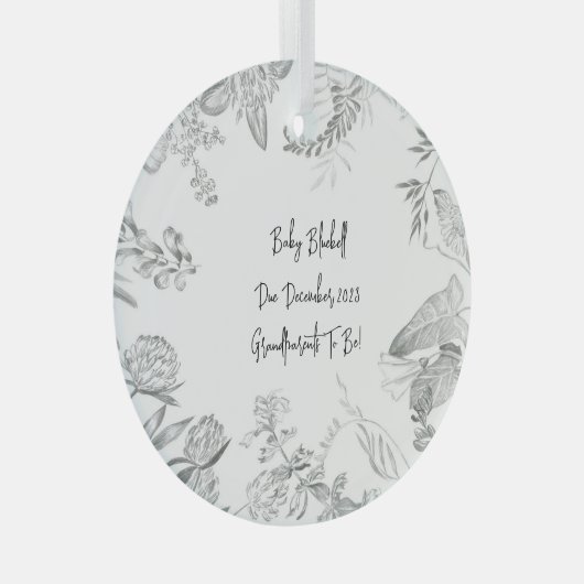 Pregnancy Announcement Grandparents Due Date Glas Ornament (Voorkant Rechts)