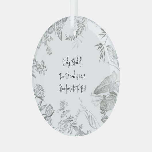 Pregnancy Announcement Grandparents Due Date Glas Ornament (Voorkant links)