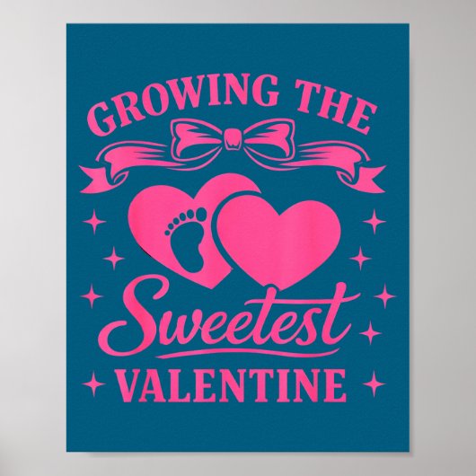 Pregnancy Announcement Growing The Sweetest Valent Poster (Voorkant)