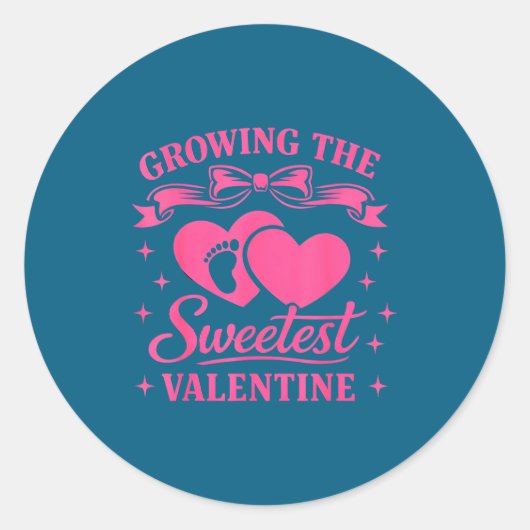 Pregnancy Announcement Growing The Sweetest Valent Ronde Sticker (Voorkant)