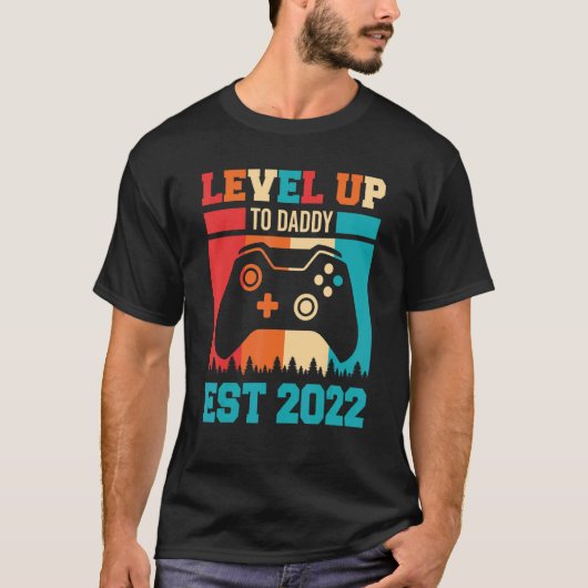 Pregnancy Announcement Leveled Up To Dad Soon To B T-shirt (Voorkant)