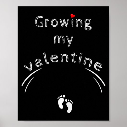 Pregnancy Announcement Mom Gift - Growing My Valen Poster (Voorkant)