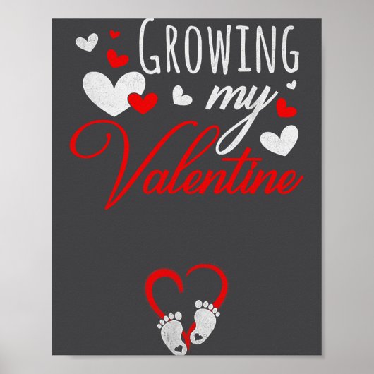 Pregnancy Announcement New Mom Growing My Valentin Poster (Voorkant)
