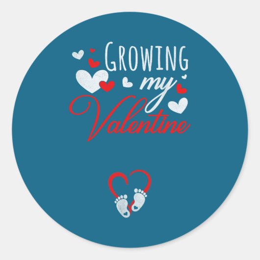 Pregnancy Announcement New Mom Growing My Valentin Ronde Sticker (Voorkant)