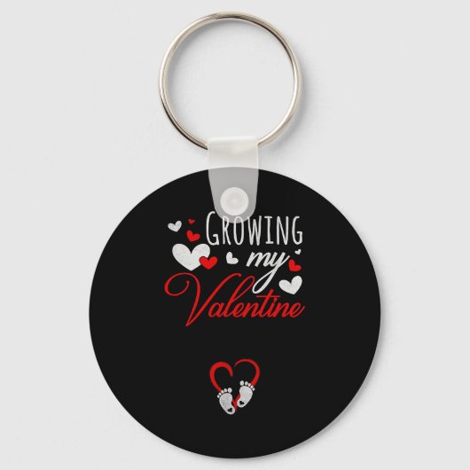 Pregnancy Announcement New Mom Growing My Valentin Sleutelhanger (Voorkant)