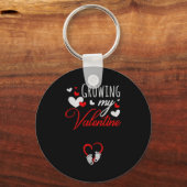 Pregnancy Announcement New Mom Growing My Valentin Sleutelhanger (Voorkant)
