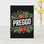 Pregnancy Announcement Prego Pasta Sauce Funny Pre Kaart (Gele Bloem)