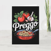Pregnancy Announcement Prego Pasta Sauce Funny Pre Kaart (Voorkant)