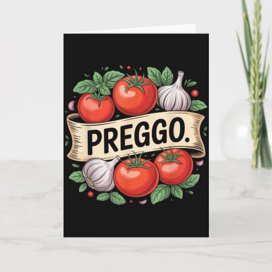 Pregnancy Announcement Prego Pasta Sauce Funny Pre Kaart (Voorkant)