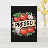 Pregnancy Announcement Prego Pasta Sauce Funny Pre Kaart (Gele Bloem)