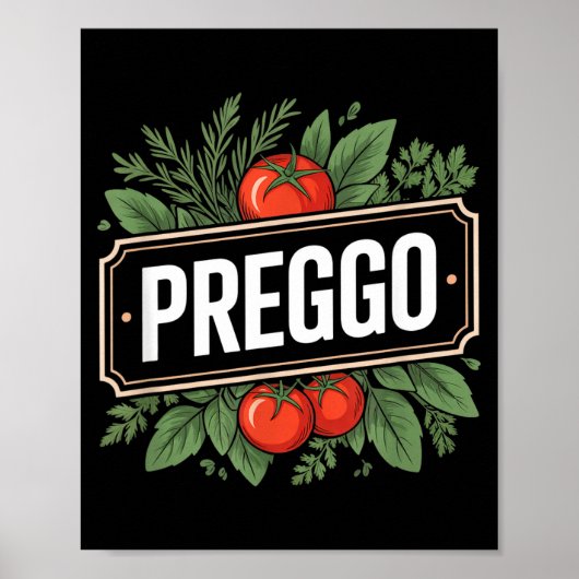 Pregnancy Announcement Prego Pasta Sauce Funny Pre Poster (Voorkant)