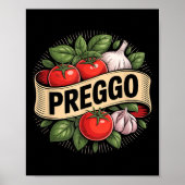 Pregnancy Announcement Prego Pasta Sauce Funny Pre Poster (Voorkant)