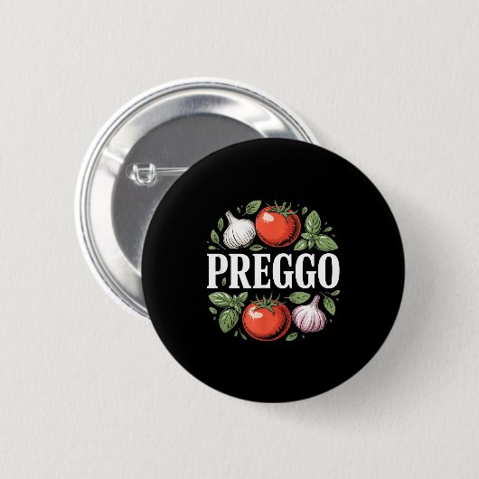 Pregnancy Announcement Prego Pasta Sauce Funny Pre Ronde Button 5,7 Cm (Voorkant /achterkant)