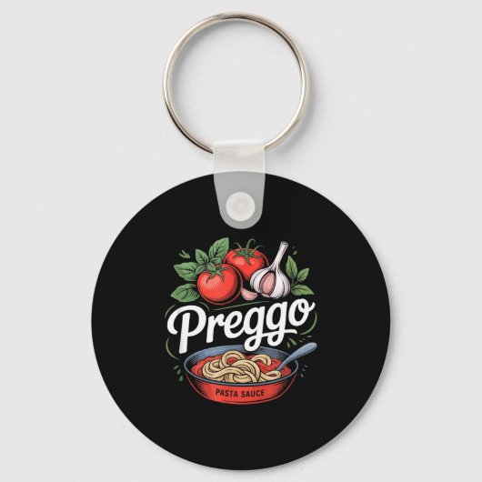 Pregnancy Announcement Prego Pasta Sauce Funny Pre Sleutelhanger (Voorkant)
