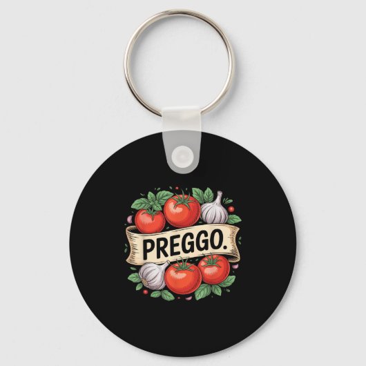 Pregnancy Announcement Prego Pasta Sauce Funny Pre Sleutelhanger (Voorkant)