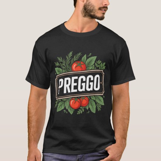 Pregnancy Announcement Prego Pasta Sauce Funny Pre T-shirt (Voorkant)