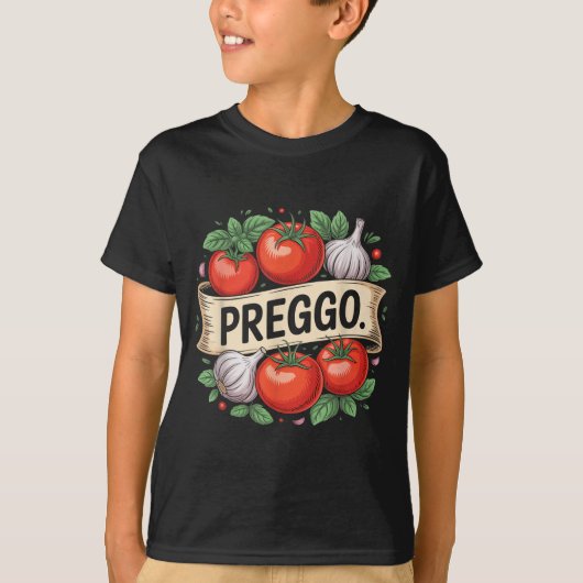 Pregnancy Announcement Prego Pasta Sauce Funny Pre T-shirt (Voorkant)