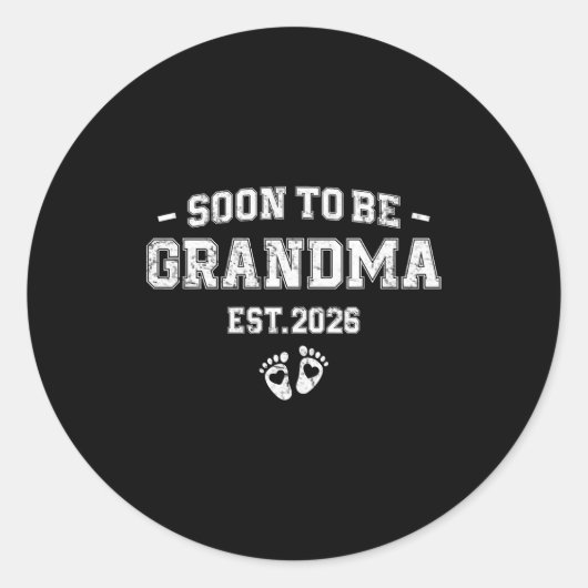 Pregnancy Announcement Soon To Be Grandma 2026 Ronde Sticker (Voorkant)