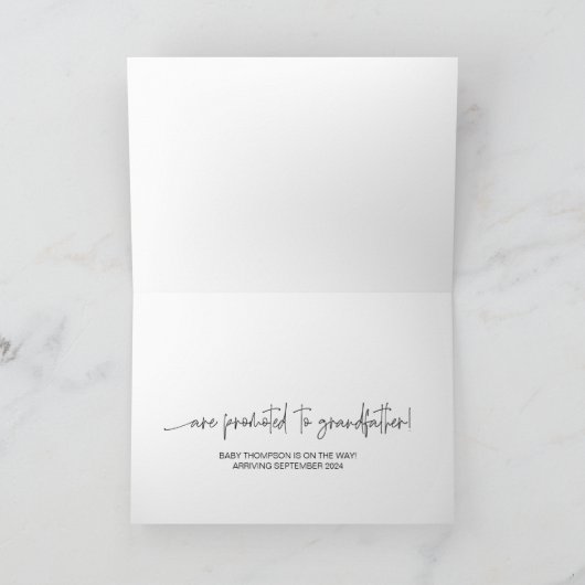 Pregnancy Baby Reveal Dad Grandfather to Be Card Kaart (Binnen)