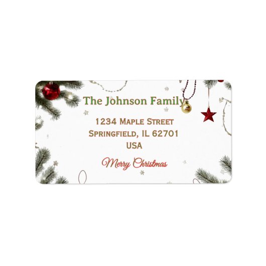 Pregnancy Christmas Return Address Label (Voorkant)