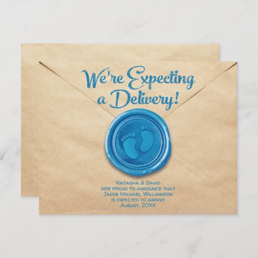 Pregnancy Flat Announcement Card Aankondiging (Voorkant / Achterkant)