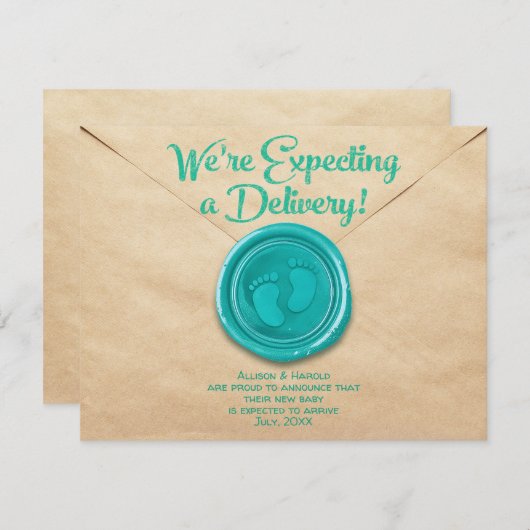 Pregnancy Flat Announcement Card Aankondiging (Voorkant / Achterkant)