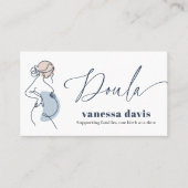PREGNANCY LINE ART DOULA BIRTH WORKER QRCODE PHOTO VISITEKAARTJE (Voorkant)