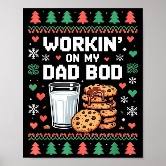 Pregnancy New Mom Baby Pregnant Christmas Matching Poster (Voorkant)