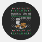 Pregnancy New Mom Baby Pregnant Christmas Matching Ronde Sticker (Voorkant)