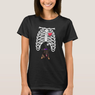 Pregnancy Shepherd Dog Baby Skeleton X Ray Hallowe T-shirt