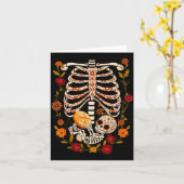 Pregnancy Skeleton Dia De Los Muertos Mexican Bell Kaart (Gele Bloem)