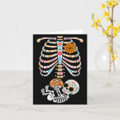 Pregnancy Skeleton Dia De Los Muertos Mexican Bell Kaart (Gele Bloem)