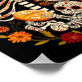 Pregnancy Skeleton Dia De Los Muertos Mexican Bell Poster (Hoek)