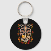 Pregnancy Skeleton Dia De Los Muertos Mexican Bell Sleutelhanger (Voorkant)