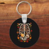 Pregnancy Skeleton Dia De Los Muertos Mexican Bell Sleutelhanger (Voorkant)