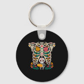 Pregnancy Skeleton Dia De Los Muertos Mexican Bell Sleutelhanger (Voorkant)