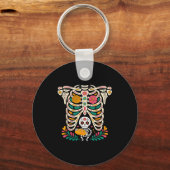 Pregnancy Skeleton Dia De Los Muertos Mexican Bell Sleutelhanger (Voorkant)