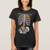Pregnancy Skeleton Dia De Los Muertos Mexican Bell T-shirt (Voorkant)