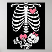 Pregnancy Skeleton Girl Baby Rib Cage Belly Bump H Poster (Voorkant)