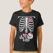 Pregnancy Skeleton Girl Baby Rib Cage Belly Bump H T-shirt (Voorkant)