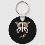 Pregnancy Skeleton Rib Funny Firefighter Bump Shir Sleutelhanger (Voorkant)